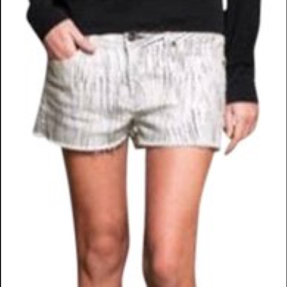 Rag & Bone
White Black Riptide Print Mid-rise Jean Shorts (10)
